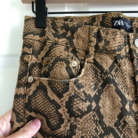 NWT Zara high waist animal print skinny jeans 4 - Picture 5 of 9